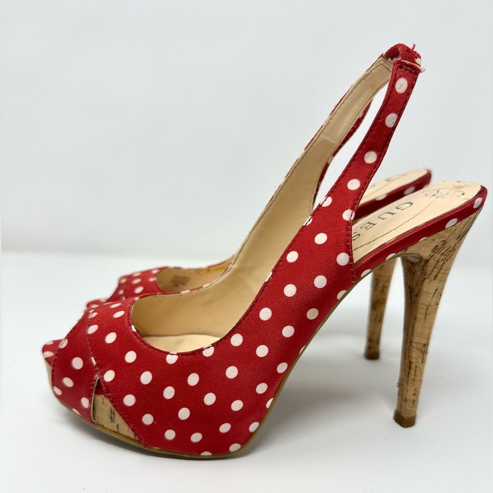 Guess Polka Dot Peep Toe Heel